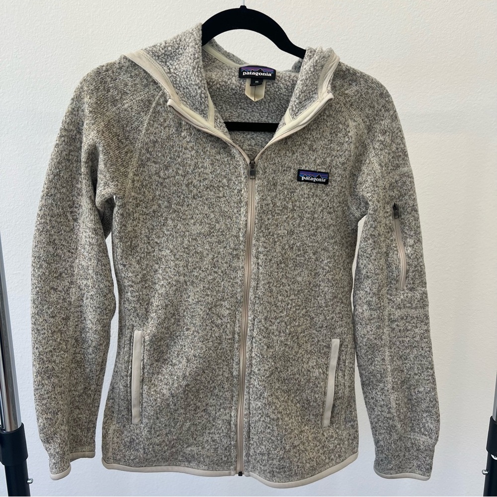 Patagonia Gray/Cream Better Sweater Hoody Full-Zip Fleece Jacket XS